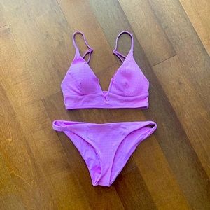 LSpace Swim: Pointelle Rib Siren Bikini Top & Camacho Bikini Bottom Size Medium.